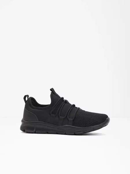 Sneakersy z miękkiego materiału czarne