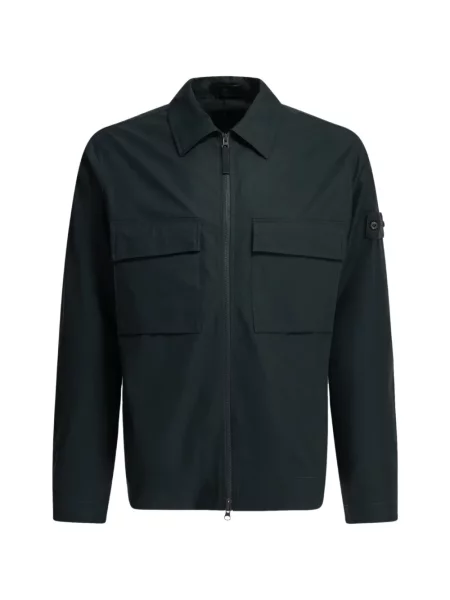 Geacă cămașă Stone Island cu strasuri albastru