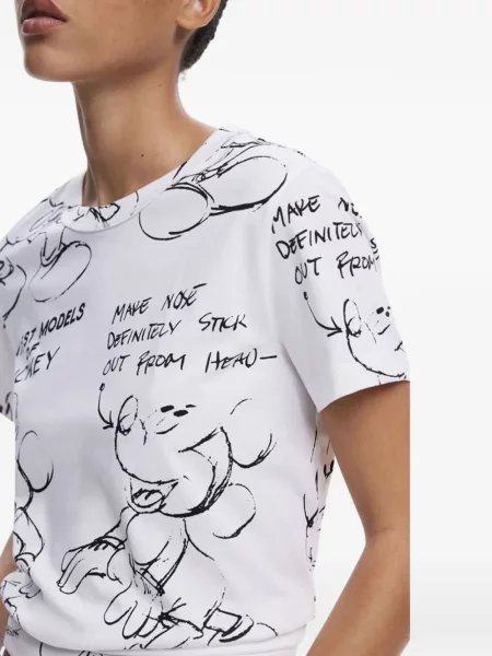 Tricou Desigual cu imagine alb