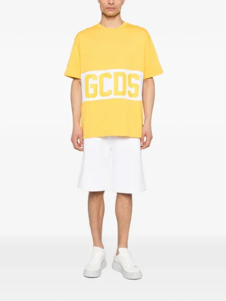 Tricou Gcds cu dungi cu autograf galben