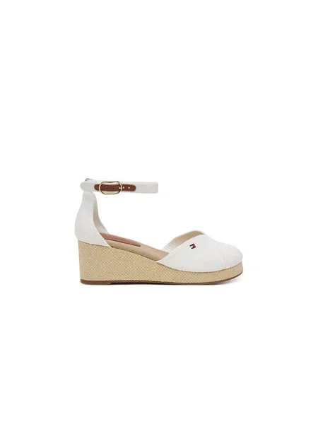 Tommy Hilfiger Polobotky Flag Closed Toe Mid Wedge Espad bílá