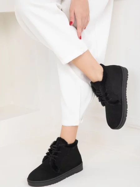 Botine Soho din piele de căprioară negru
