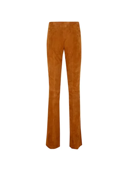 Pantaloni Stouls din piele de căprioară maro