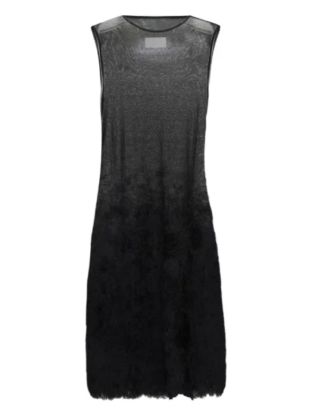 Rochie midi Maison Margiela fără mâneci transparente până la genunchi negru