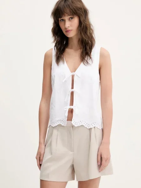 Laneni telovnik Hollister Co. bež