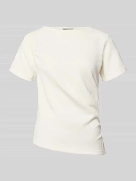 T-shirt w asymetrycznym kroju model Helle' My Essential Wardrobe biała