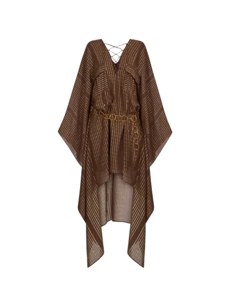 Rochie Taller Marmo cu șireturi din dantelă maro