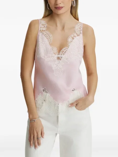 Top Il Volo din dantelă roz
