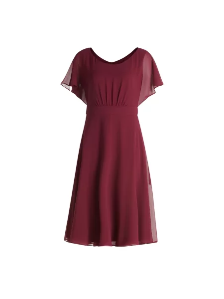 Sukienka koktajlowa Vera Mont z krótkim rękawem do kolan bordowa