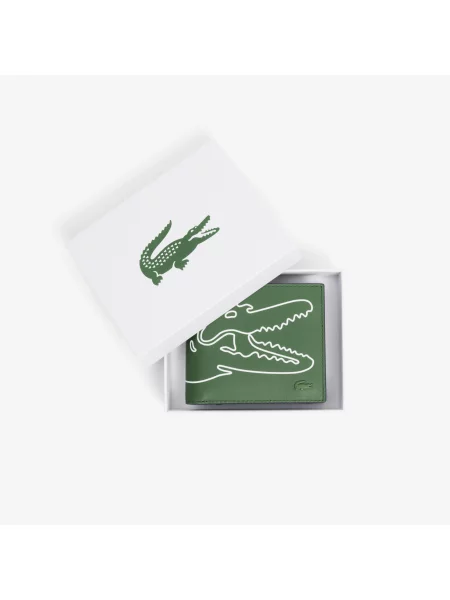 Lacoste Średni Skórzany Portfel Fg zielony
