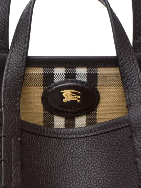 Geantă Burberry în carouri maro