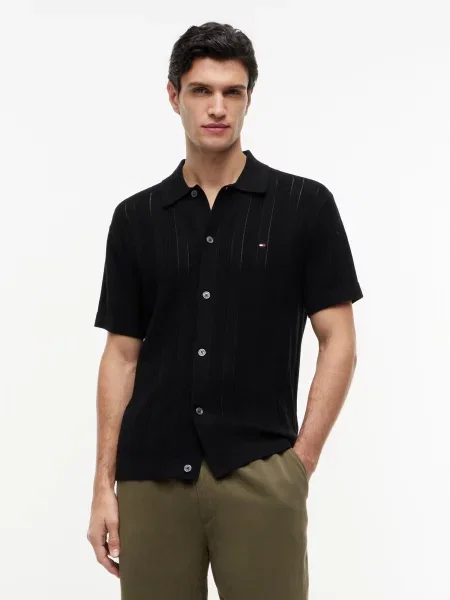 TOMMY HILFIGER Geacă tricotată negru