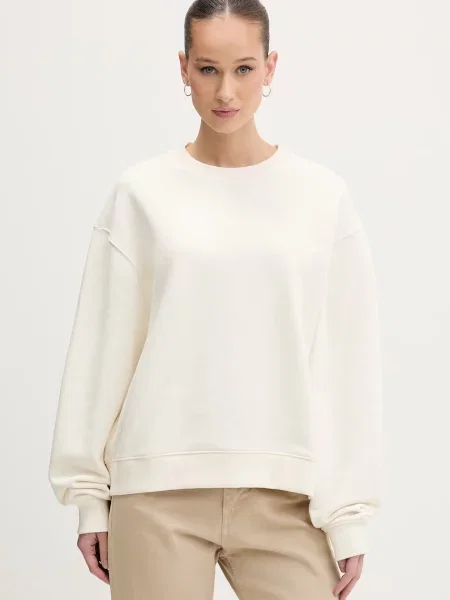 HUGO oversize pulover bombažen bež