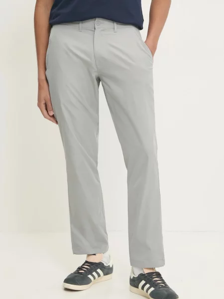 Kalhoty Abercrombie & Fitch jednoduché šedá