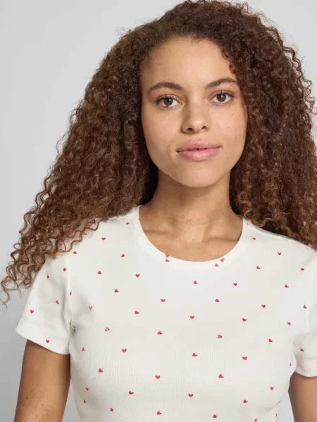 T-shirt o kroju regular fit z mieszanki bawełny model FENJA' Only biała