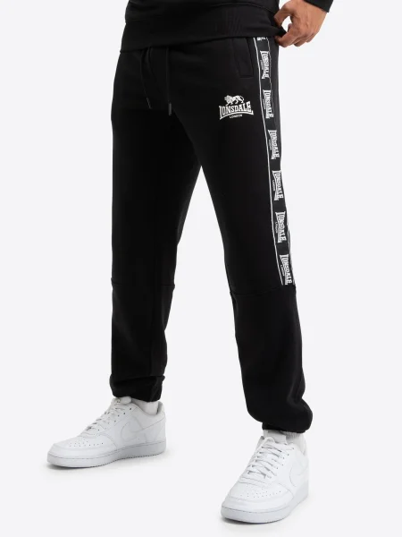 LONSDALE Pantaloni sport Grutness negru alb