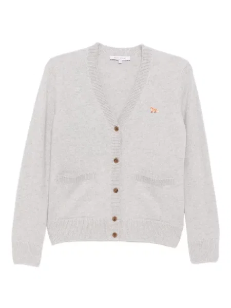 Kardigan Maison Kitsuné s V-izrezom siva