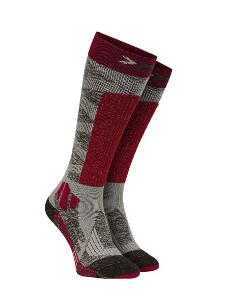 Skarpety narciarskie X-Socks Ski Rider Silver Red Grey szare