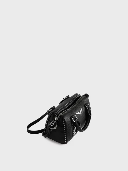 Кожаная сумка Zadig&voltaire с шипами черная