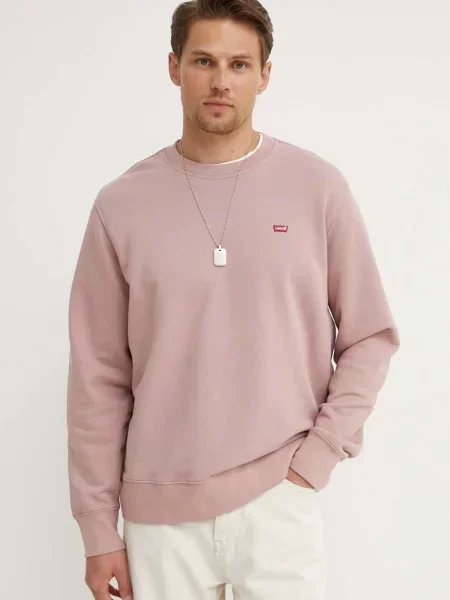 Dukserica Levi's za muškarce bez uzorka ružičasta