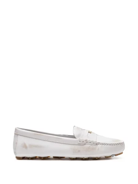Pantofi loafer Miu Miu zdrențuiți alb