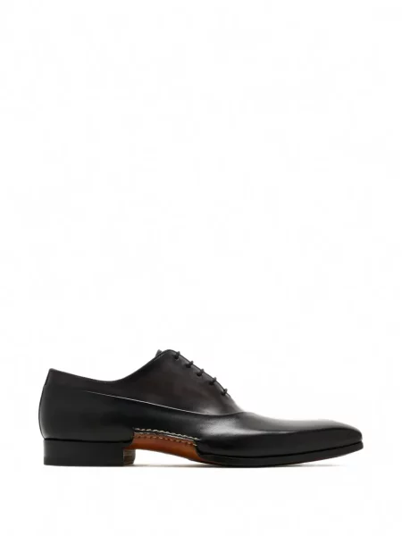 Pantofi Magnanni cu șireturi din piele negru