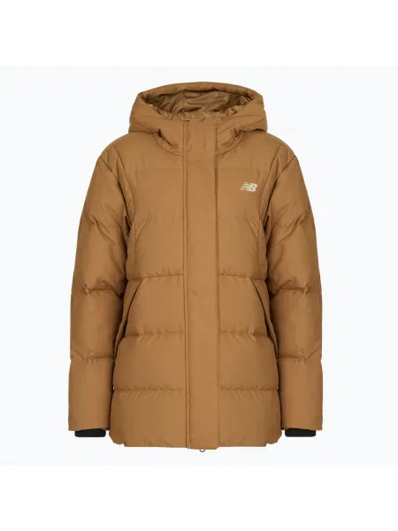 Geacă cu puf pentru femei New Balance NBX Soft Alpine Icon Down brown maro