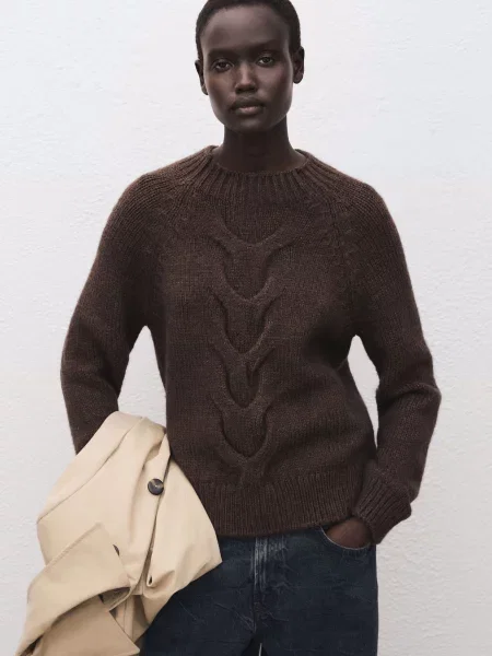 Джемпер MANGO темно-коричневий коричневий