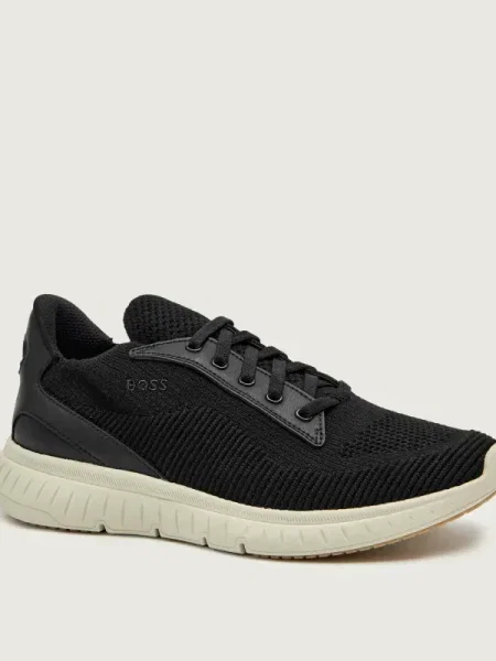 BOSS BLACK Sneakers Titanis_Slon_knwal cu adaos de piele negru