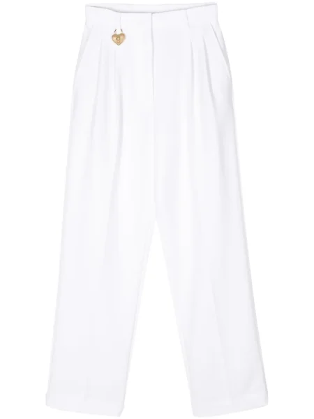 Pantaloni Moschino cu motiv cu inimi alb