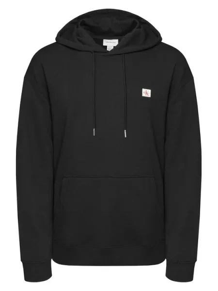 Суичър с качулка Calvin Klein Jeans с качулка черно