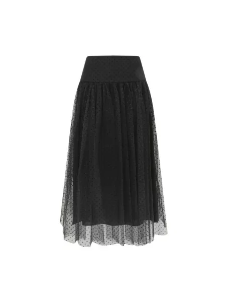 Spódnica midi Zimmermann w grochy tiulowa do kolan czarna