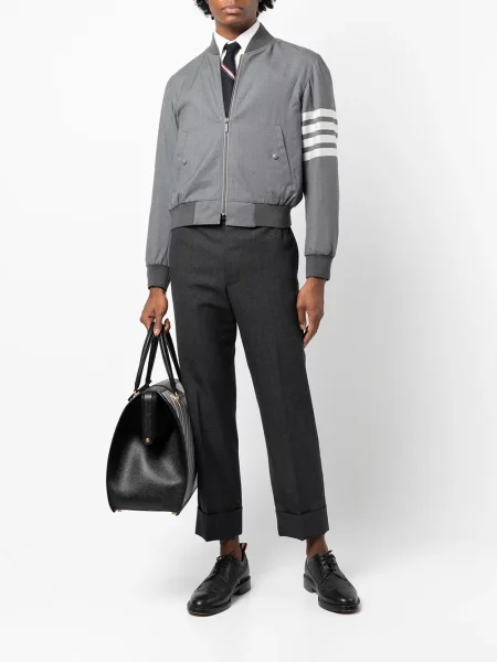 Megztas striukė Thom Browne pilka