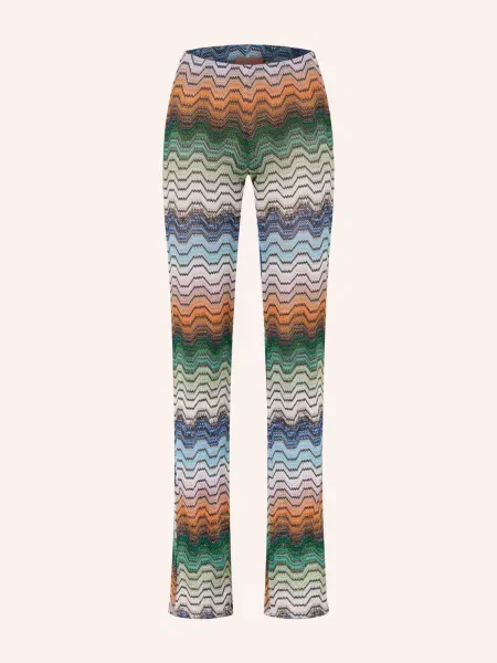Missoni Pletené Kalhoty S Třpytivou Přízí zelená / oranžová modrá