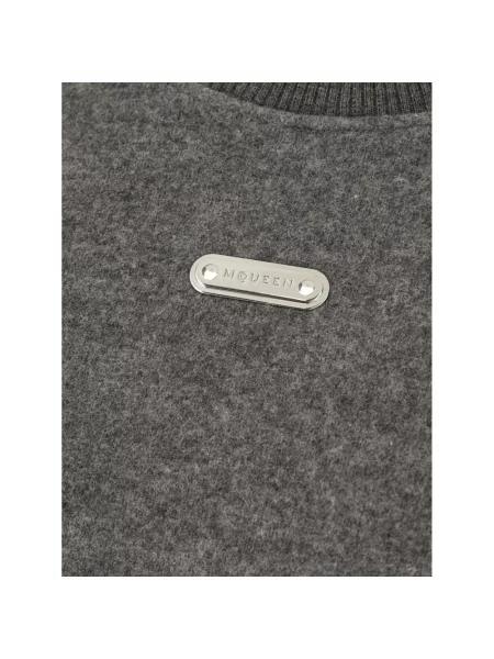 Bluza Alexander Mcqueen wełniana z logo szara