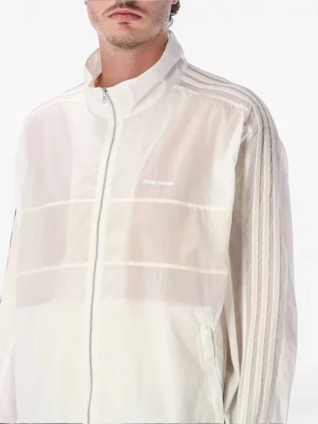 Pulover Adidas cu decolteu în V alergare alb