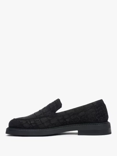 Велюровые лоферы Estro черные
