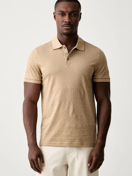 Tricou polo Michael Kors bej
