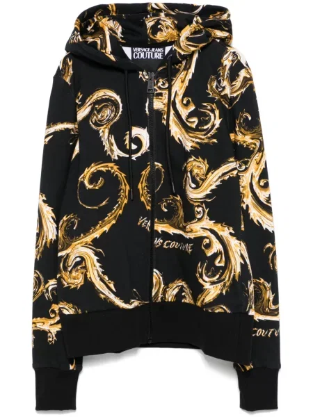 Hanorac cu glugă Versace Jeans Couture cu imagine negru