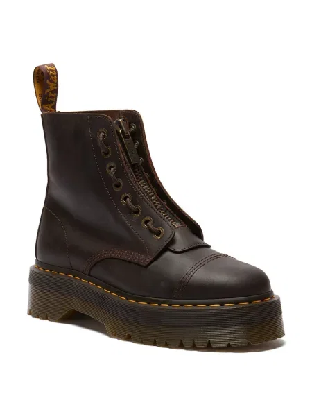 Kožené členkové topánky Dr. Martens hnedá