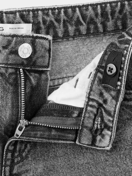 Dżinsy straight fit denim Dzieci 7 MANGO KIDS szary