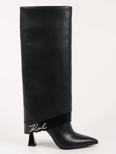 Karl Lagerfeld ghete de piele DEBUTANTE cu cui negru