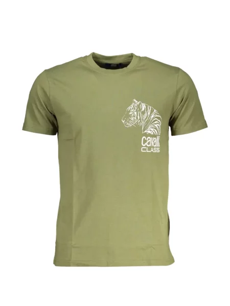Tricou Cavalli Class cu imagine cu dungi de tigru verde
