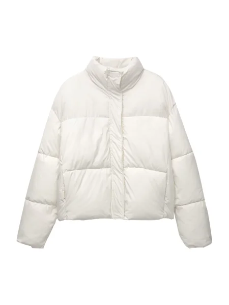 Pull&Bear Geacă de primăvară-toamnă natural alb