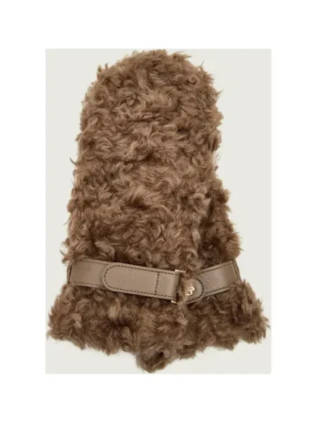 BOSS BLACK Mănuși de piele Yosie-F-SH cu adaos de lână | shearling negru