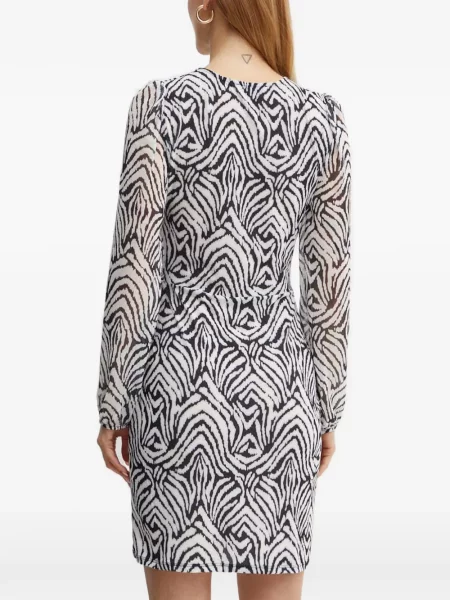Rochie mini Morgan cu imagine cu model zebră plic alb