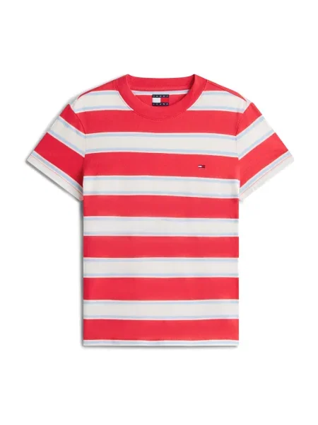 Tommy Jeans Tricou albastru deschis alb roșu