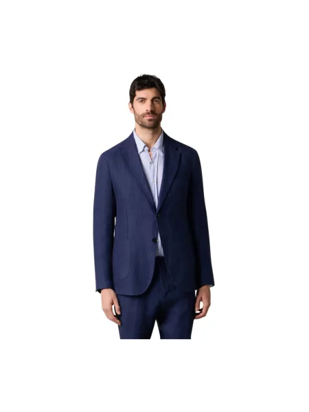 Lniany garnitur Brooks Brothers niebieski
