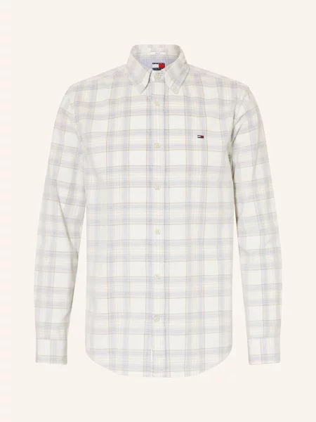 Tommy Jeans Manšestrová Košile Regular Fit bílá/ tmavě modrá/ krémová bílá