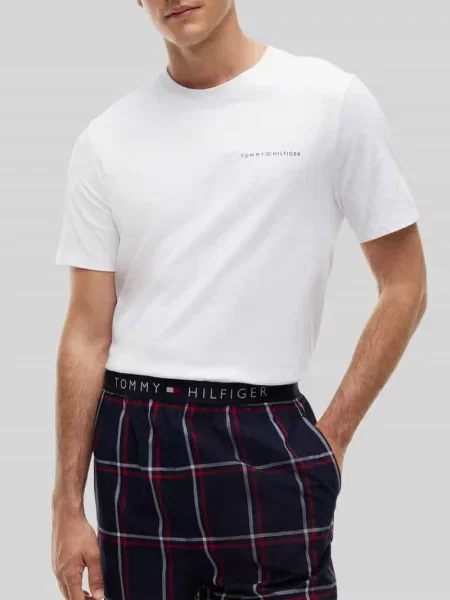 Piżama w kroju regular fit z czystej bawełny z gumowym paskiem Tommy Hilfiger granatowa